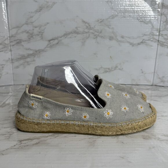 Soludos Shoes Womens Size 9 Espadrille Daisy Embroidered Slip On Floral Canvas - Picture 7 of 14